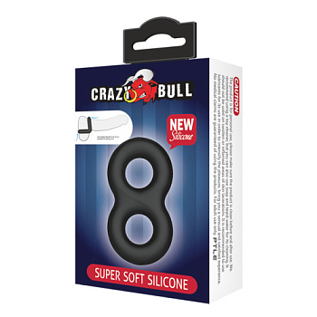 Кольцо на член и мошонку Crazy Bull двойное от sex shop Hustler