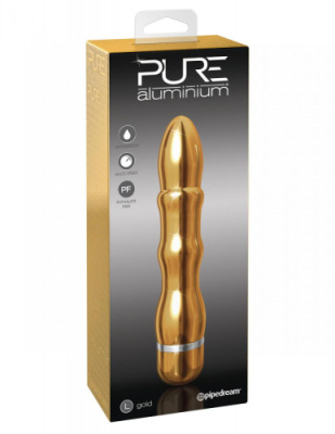 Вибратор Gold large - рельефный золотистый от sex shop Hustler