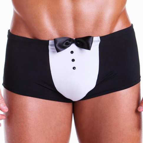 Черные боксеры из эксклюзивной коллекции Hustler fundies с галстуком-бабочкой