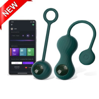 Виброшарики Кегеля со стеклянным утяжелителем Crystal Duo (управление со смартфона) от sex shop Hustler