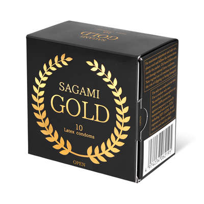 Презервативы SAGAMI Gold, золотистого цвета (10 шт.) от sex shop Hustler
