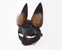 Маска Зайки кожаная с натуральным мехом от sex shop Hustler