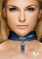 Джинсовый ошейник с поводком Denim Collar от sex shop Hustler