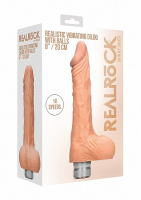 Фаллос с вибрацией, с мошонкой Real Rock Vibrating Dildo, 8 дюймов от sex shop Hustler