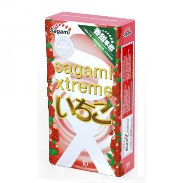 Презервативы Sagami Xtreme Strawberry (10 шт.) - с ароматом клубники от sex shop Hustler