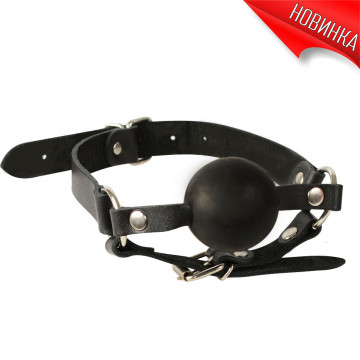 Шарик-кляп на кожаном ремешке от sex shop Hustler