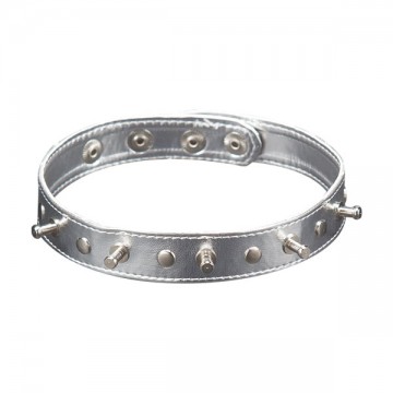 Ошейник с шипами серебристый (БДСМ аксессуар) от sex shop Hustler