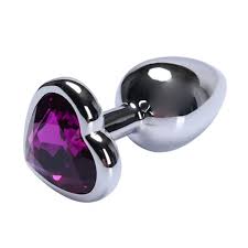 Пробка из металла с кристаллом в форме сердца от sex shop Hustler