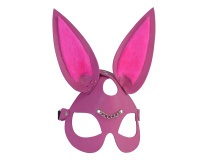 Маска Зайки кожаная с мехом и украшением цепочкой от sex shop Hustler