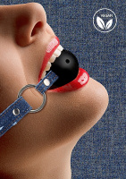 Красивый кляп шарик с ремешком из джинсы, Denim Breathable Ball Gag от sex shop Hustler