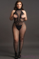 Кэтсьют из мелкой сетки Fishnet and Lace Bodystocking от sex shop Hustler