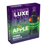 Презерватив черный с рельефом Luxe ULTIMATE Грива мулата (яблоко) от sex shop Hustler