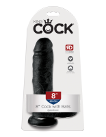 Фаллоимитатор с мошонкой 8 дюймов на присоске из коллекции King Cock от sex shop Hustler