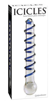 Секс игрушка для взрослых – фаллоимитатор стеклянный Icicles №3 от sex shop Hustler