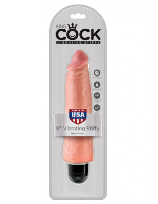 Реалистичный вибратор 8 дюймов King Cock Vibrating Stiffy от sex shop Hustler