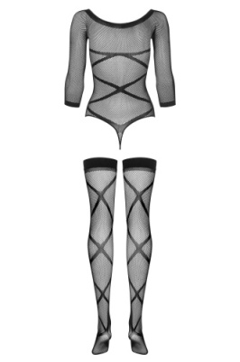 Боди с чулками G320 от sex shop Hustler фото-3