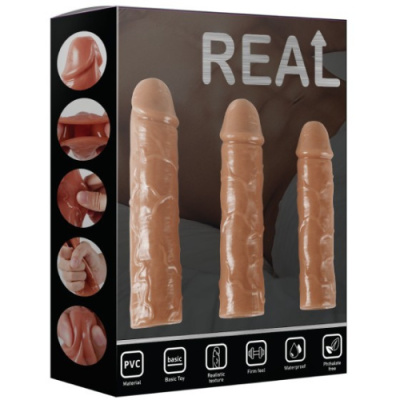 Набор насадок на пенис Real (3 шт) от sex shop Hustler