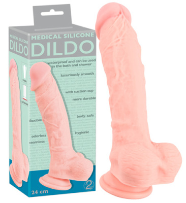 Dildo Medical Silicone - большой фаллоимитатор (общая 24 см) от sex shop Hustler