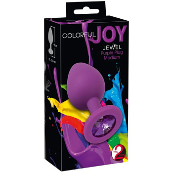 Анальная пробка с кристаллом Colorful Joy от sex shop Hustler