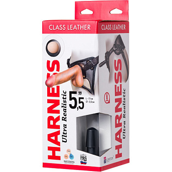 Страпон Harness Ultra Realistic 5,5 дюймов (трусики + насадка) от sex shop Hustler