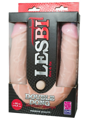 Двойной фаллоимитатор гнущийся Lesbi Flex&Fix от sex shop Hustler