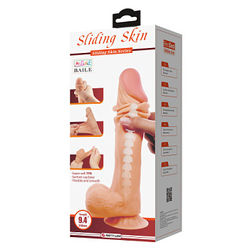 Фаллоимитатор со скользящей кожей и хребтом Sliding Skin, 24 см от sex shop Hustler