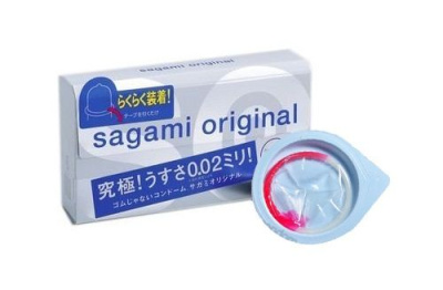 Полиуретановые презервативы Sagami Original Quick (6 шт.) - с лентой для быстрого надевания от sex shop Hustler