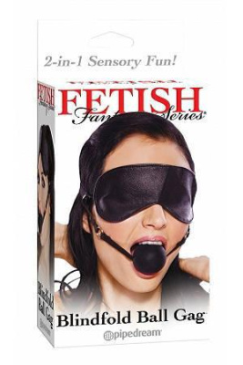 Маска с кляпом Blindfold Ball Gag черная от sex shop Hustler