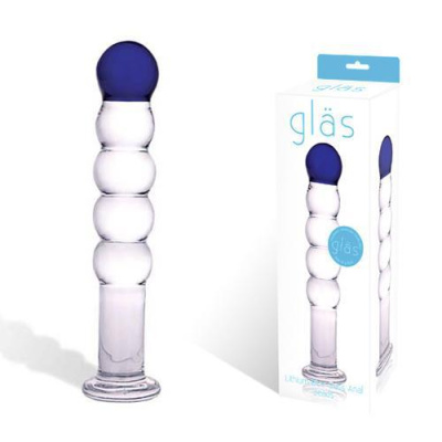 Анальная стеклянная втулка Lithium blue от sex shop Hustler