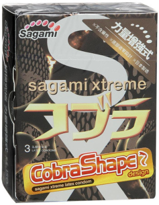 Презервативы Sagami Xtreme Cobra уникальная форма (3 шт.) от sex shop Hustler
