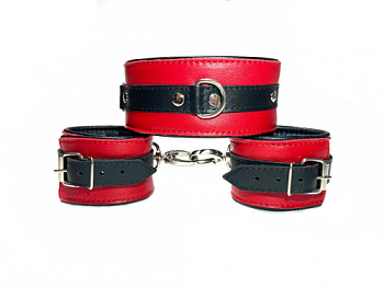 Набор для фиксации: ошейник, поводок, наручники от sex shop Hustler