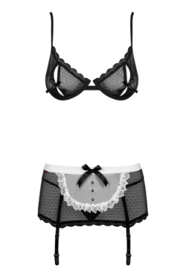 Костюм горничной Maidme: лиф, пояс, трусики, чулки и головной убор от sex shop Hustler фото-1