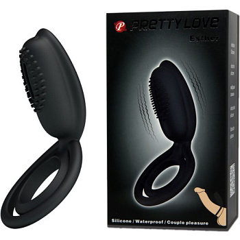 Кольцо на член с вибрацией и подхватом мошонки Esthe от sex shop Hustler