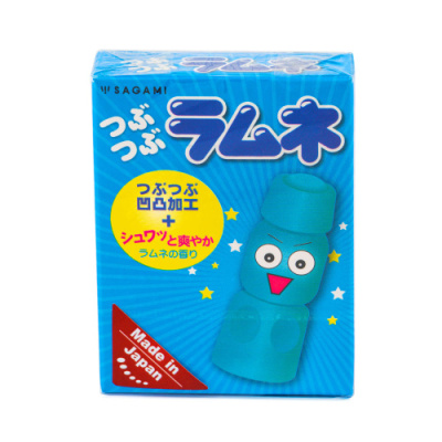 SAGAMI Studded Lemonade - ароматизированные презервативы с точечной текстурой от sex shop Hustler