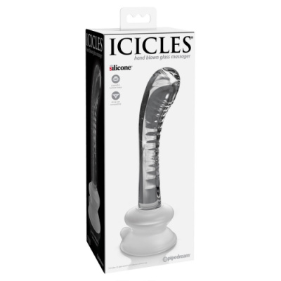 Стеклянный стимулятор Icicles со съемной присоской от sex shop Hustler