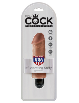 Небольшой реалистичный вибратор 5 дюймов King Cock Vibrating Stiffy от sex shop Hustler фото-1