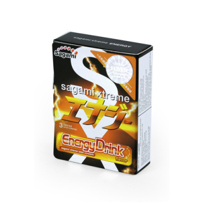 Презервативы Sagami Energy (со вкусом энергетического напитка) (3 шт) от sex shop Hustler