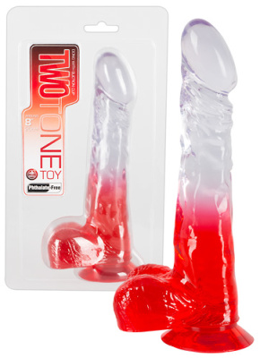 Фаллоимитатор реалистик Twotone (прозрачно-красный) от sex shop Hustler
