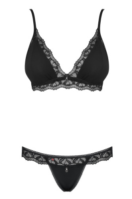 Черный комплект Arisha (сексуальные стринги и лиф) от sex shop Hustler фото-6