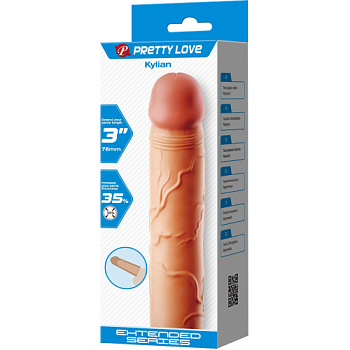 Насадка на член Kylian (+7,6 см в длину, 35% в диаметре) от sex shop Hustler