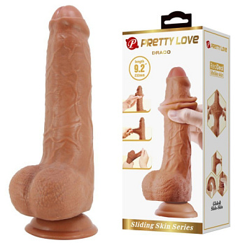 Фаллоимитатор со скользящей кожей и хребтом Draco, 23,3 см от sex shop Hustler