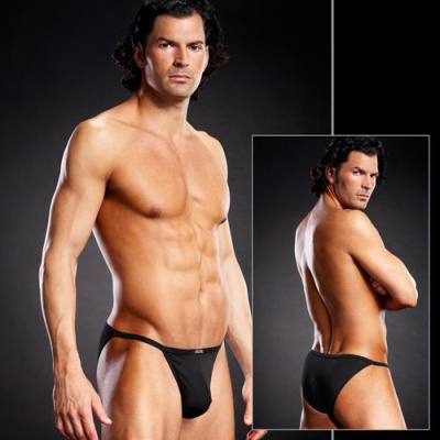 Мужские стринг-бикини черного цвета от sex shop Hustler