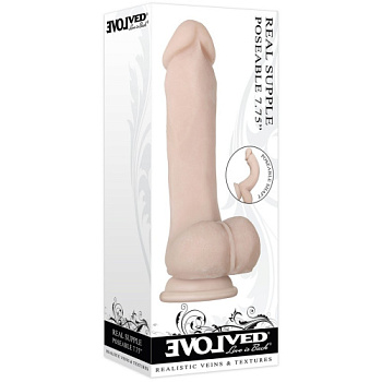 Фаллос Real Supple Silicone Poseable 14 см (гибкий и с хребтом) от sex shop Hustler