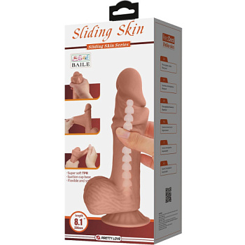 Фаллоимитатор со скользящей кожей и хребтом Sliding Skin, 20,6 см от sex shop Hustler