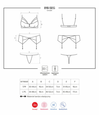 Красивое женское белье 818-SEG-1 от sex shop Hustler фото-2