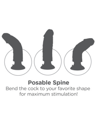 Вибратор фаллос на присоске – гнущийся King Cock 8 дюймов от sex shop Hustler фото-5