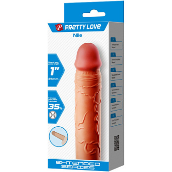 Насадка на член  Nile (+2,5 см в длину, 35% в диаметре) от sex shop Hustler