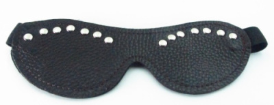 Маска из коричневой кожи с клёпками от sex shop Hustler