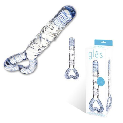 Стик с сине-белыми линиями и рукоятью сердцем от sex shop Hustler