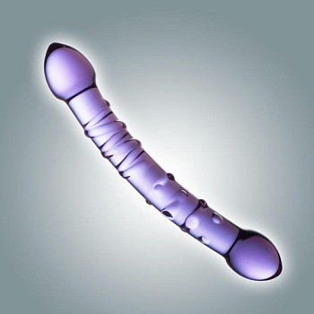 Изогнутый двойной фаллос из стекла, №56 от sex shop Hustler